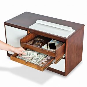 Tủ đầu giường có ngăn giấu tiền 90x45x50cm gỗ cao su TDG68068