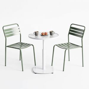 Combo bàn cafe tròn và 2 ghế sắt CBCF350