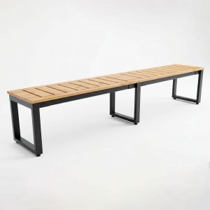 Ghế băng dài 240x40x45cm gỗ cao su chân sắt lắp ráp GBD040