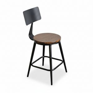 Ghế cafe, ghế ăn có lưng tựa mặt gỗ màu nâu GCF082