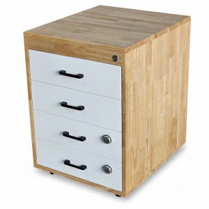 Tủ cá nhân 48x56x66cm gỗ cao su khung chân sắt KTB68244