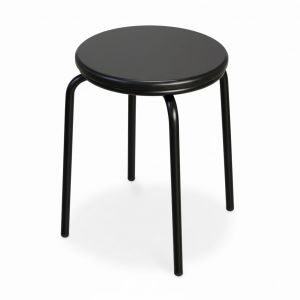 Ghế đôn tròn gỗ cao su chân sắt sơn màu GCF318