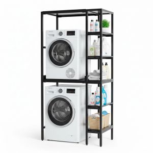 Kệ máy giặt máy sấy 100x61x205cm gỗ cao su KMG68031