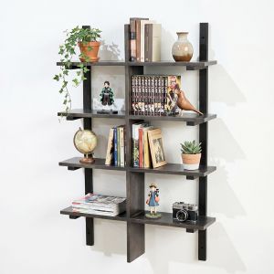 Kệ trang trí treo tường 80x20x120cm gỗ cao su KTT68053