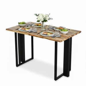 Bàn ăn 120x70cm gỗ tràm chân sắt hộp BA68298