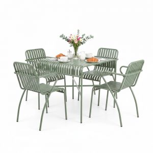 Combo bộ bàn ghế cà phê khung sắt ngoài trời CBCF355