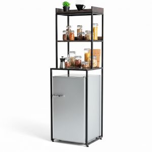 Kệ để tủ lạnh mini 54x50x175cm gỗ cao su KTLA005