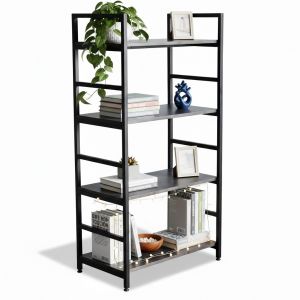 Kệ 4 tầng 80x45x150cm gỗ cao su khung sắt KTT68056