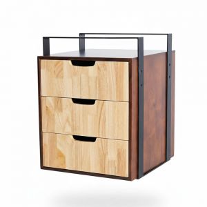 Tủ treo bàn làm việc 40x45x45cm gỗ cao su khung sắt TCN68086