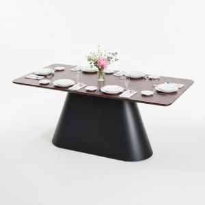 Bàn ăn chữ nhật 180x80cm gỗ tràm chân sắt BA68304