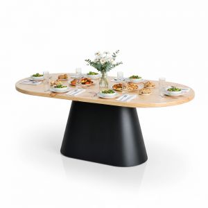 Bàn ăn Oval 200x100cm gỗ thông Newzealand BA68302