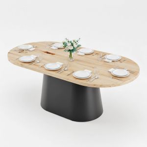 Bàn ăn Oval 200x100cm gỗ thông Newzealand BA68302