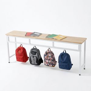Bàn học lớp học thêm 195x40x75cm gỗ cao su khung chân sắt BGHS011