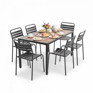 Combo bàn ngoài trời và 6 ghế sắt CBNT023