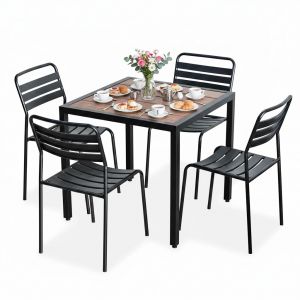 Combo bàn ngoài trời và 4 ghế sắt CBNT022