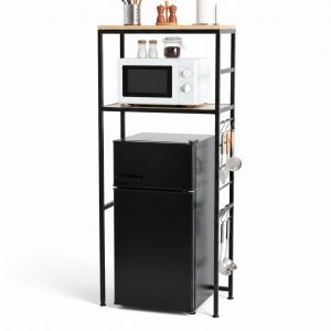 Kệ tủ lạnh 58x30x132cm gỗ cao su KTLA006