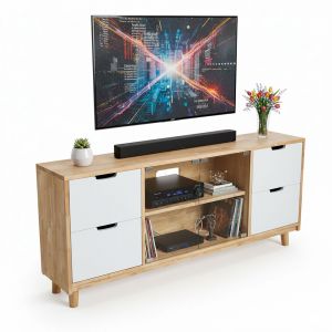 Kệ tủ TV 150x30x65cm gỗ cao su KTV68131