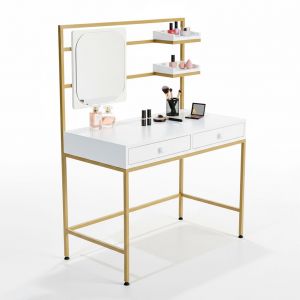 Bàn trang điểm có khay để đồ 100x50cm gỗ cao su BTD68082