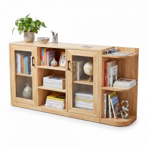 Tủ kệ trang trí 150x30x75cm gỗ cao su KTB68256