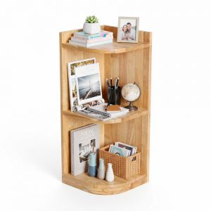 Kệ góc tường 3 tầng 30x30x75cm gỗ cao su KGT68056