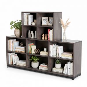 Kệ trang trí 150x30x120cm gỗ cao su KTB68259