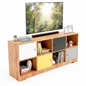 Kệ tivi phòng ngủ kết hợp kệ đồ chơi cho bé gỗ cao su KTV68134