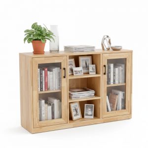 Tủ trang trí 120x30x75cm gỗ cao su KTB68255