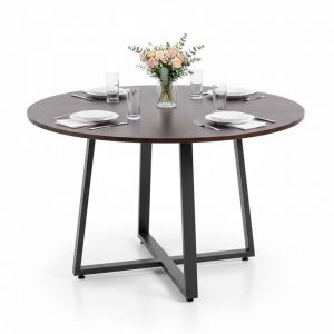 Bàn ăn tròn 120x120cm gỗ cao su BA68308