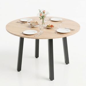 Bàn ăn tròn Gerda 100x100cm gỗ plywood BA68309