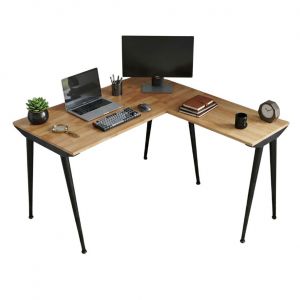 Bàn góc L 120x130cm gỗ cao su hệ CONE HBCO080