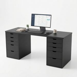 Bàn làm việc chân tủ 160x60cm gỗ tự nhiên BD68174