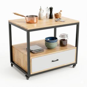 Tủ di động 80x60x72cm gỗ cao su KB68097