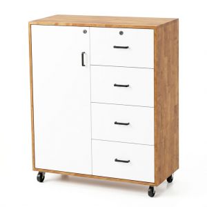 Tủ cá nhân gỗ cao su 4 hộc kéo 80x40x100cm -TCN68091