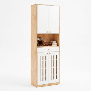 Tủ giày kết hợp tủ lưu trữ 60x35x200cm gỗ cao su KG68120