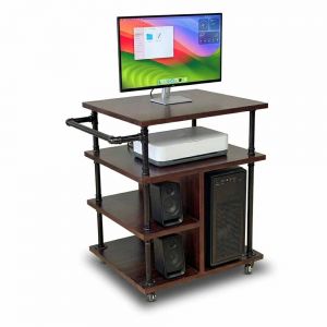 Kệ để CPU di động 70x60x80cm gỗ cao su khung sắt ống nước KCPU68032