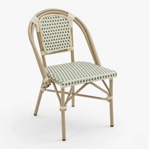Ghế sắt đan mây nhựa không tay tựa GSK052