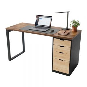 Bàn làm việc gác tủ 120x50cm gỗ tự nhiên HBRT134