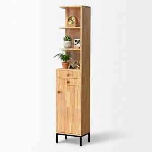 Kệ góc tường kết hợp tủ 40x29x180cm gỗ cao su chân sắt KGT680577