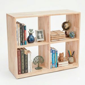 Kệ sách 100x36x80 gỗ cao su KS68366