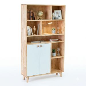 Kệ sách 84x25x145cm gỗ cao su KS68365