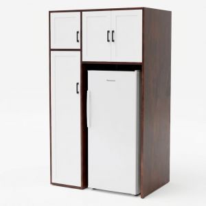 Tủ để tủ lạnh 100x66x170cm gỗ cao su KTLA007