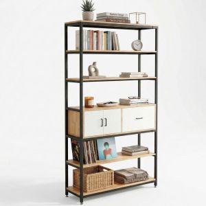 Kệ trang trí 100x35x200cm gỗ cao su KTT68075