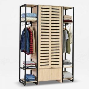 Tủ kệ quần áo 160x55x235cm gỗ plywood khung sắt TQA68092