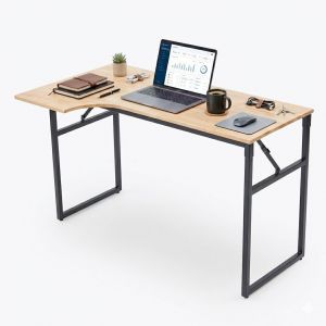 Bàn góc L chân gấp gọn 120x70cm gỗ cao su CD68049