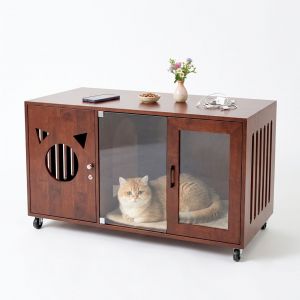 Chuồng mèo di động 4CAT 120x60x65cm gỗ cao su TT68370