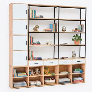 Kệ trang trí gỗ cao su 225x32x225cm gỗ cao su KTT68074