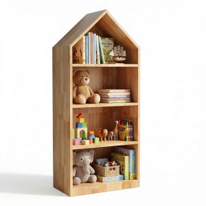 Kệ sách cho bé 40x30x110cm gỗ cao su TREM009