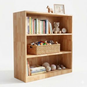 Kệ sách cho bé 80x30x80cm gỗ cao su TREM010