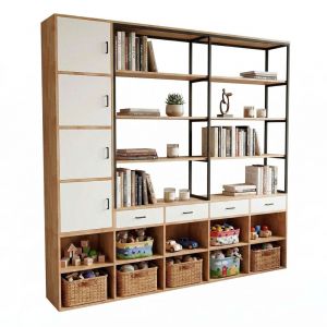 Kệ trang trí gỗ cao su 225x32x225cm gỗ cao su KTT68074