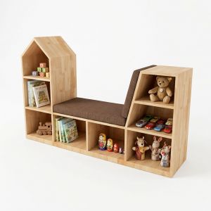 Kệ trẻ em 140x40x90cm gỗ cao su TREM016